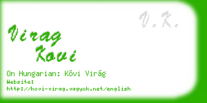 virag kovi business card
