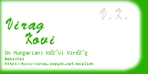 virag kovi business card